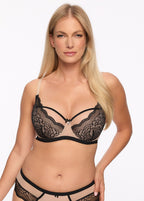 BIUSTONOSZ PÓŁMIĘKNY NATHALIE BSO 1286 CZARNO-BEŻOWY