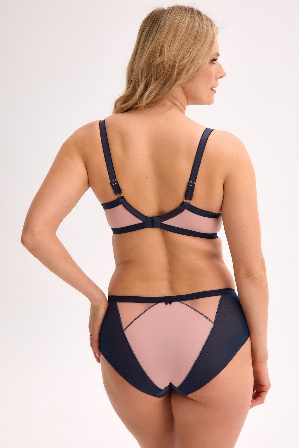 BIUSTONOSZ PÓŁMIĘKKI AINA BSO 1273 GRANATOWO-RÓŻOWY