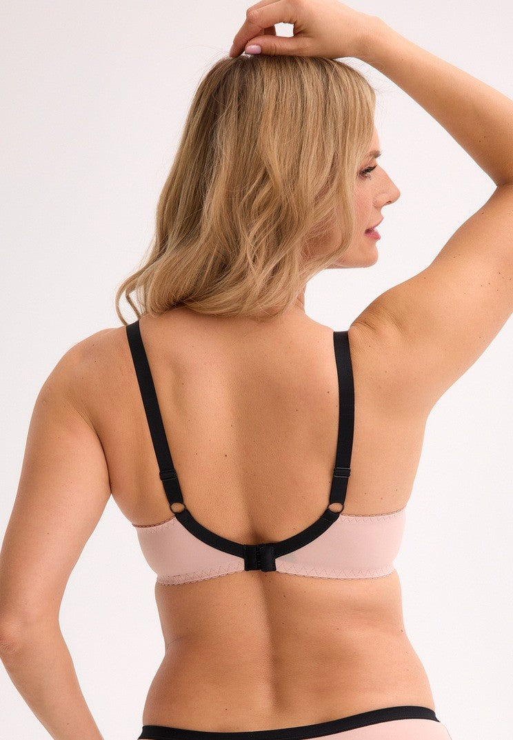 BIUSTONOSZ PÓŁMIĘKNY IVANA BSO 1327 CZARNO-RÓŻOWY