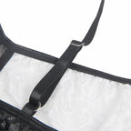 Subblime Kostium Pokojowki L/XL czarno-biały z koronką i podwiązką