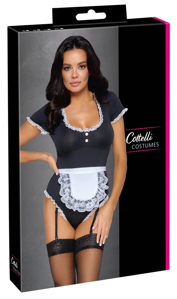 Cottelli Costumes Kelnerka Kostium Body z Fartuszkiem Czarny L