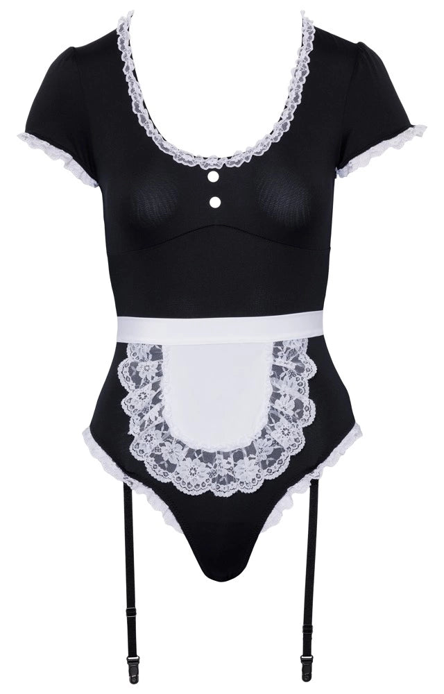 Cottelli Costumes Kelnerka Kostium Body z Fartuszkiem Czarny L