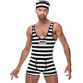 Male Power Prisoner Singlet - kostium więzienny z czapką, rozmiar uniwersalny