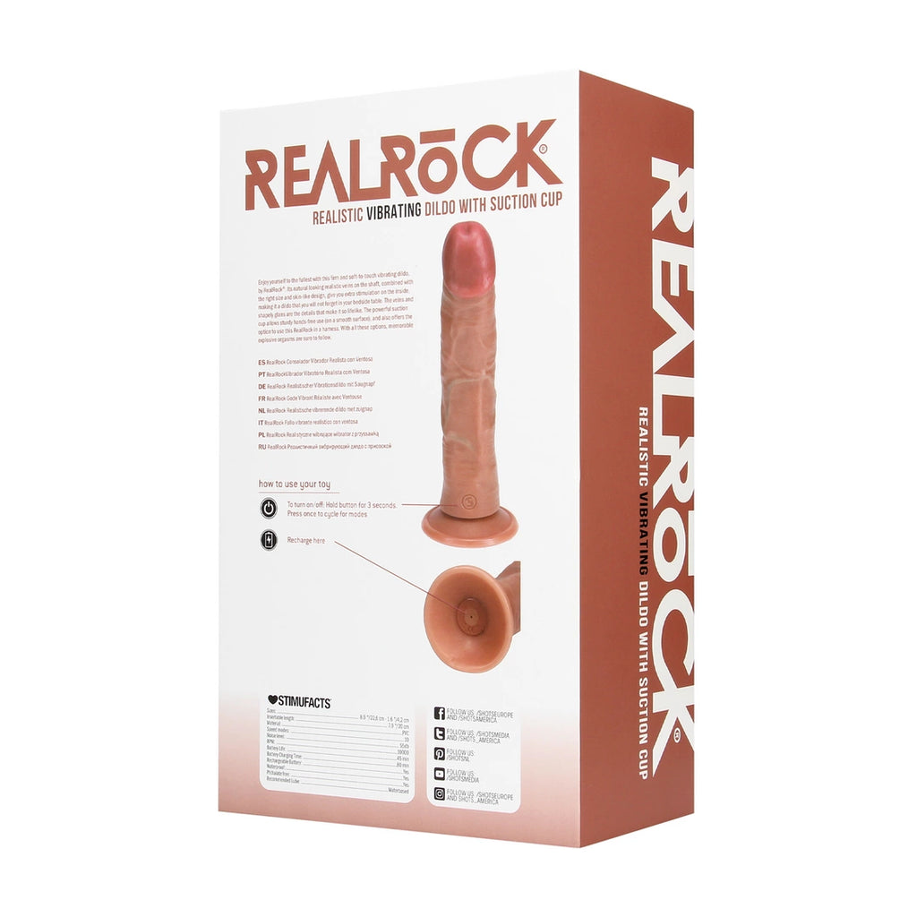 RealRock Shots Model Wibrujący Zakrzywiony 20,5 cm Tan