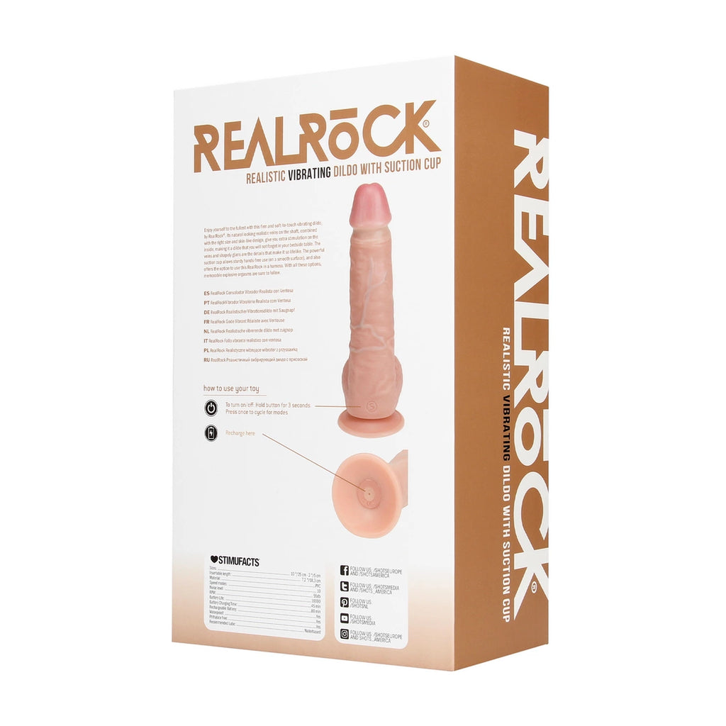RealRock Model Prosty Wibrujący 23 cm Flesh z Przyssawką