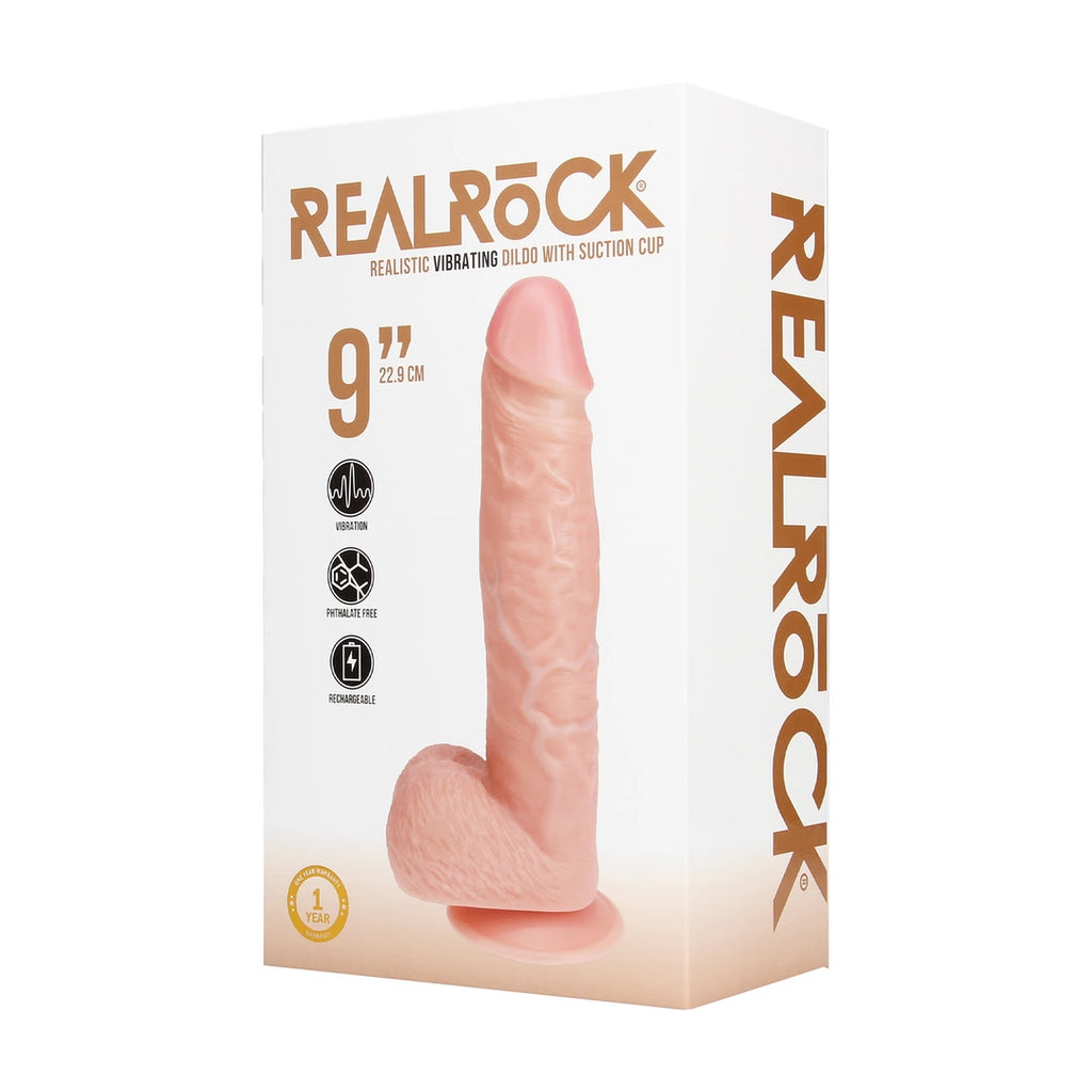 RealRock Model Prosty Wibrujący 23 cm Flesh z Przyssawką