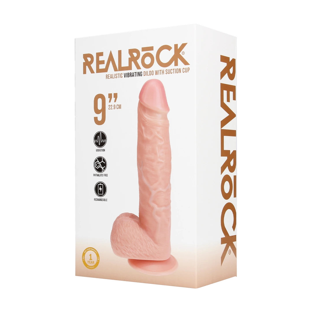 RealRock Model Prosty Wibrujący 23 cm Flesh z Przyssawką
