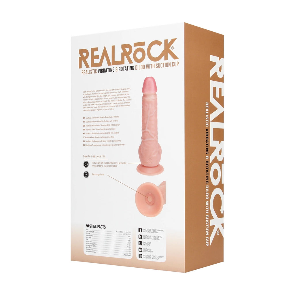 RealRock Model 8 Wibrujący Anatomiczny System z Przyssawką Tan 20,5 cm