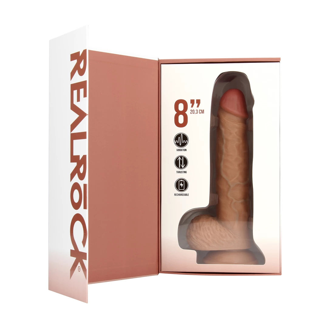 RealRock Classic Tan 20,5 cm - model z wibracją i przyssawką