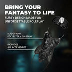 Obsessive Police Kostium S/M czarny z czapką wetlook damski